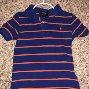 EUC orange and blue polo